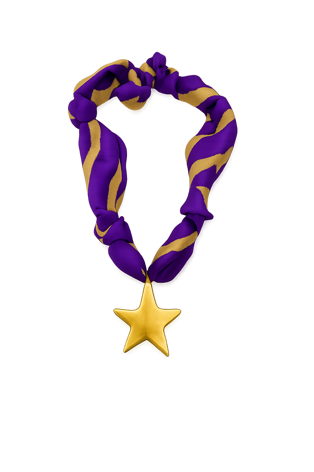 Purple Striped Scarf Necklace