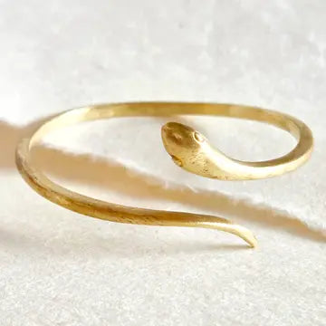 Coiled Brass Snake Cuff