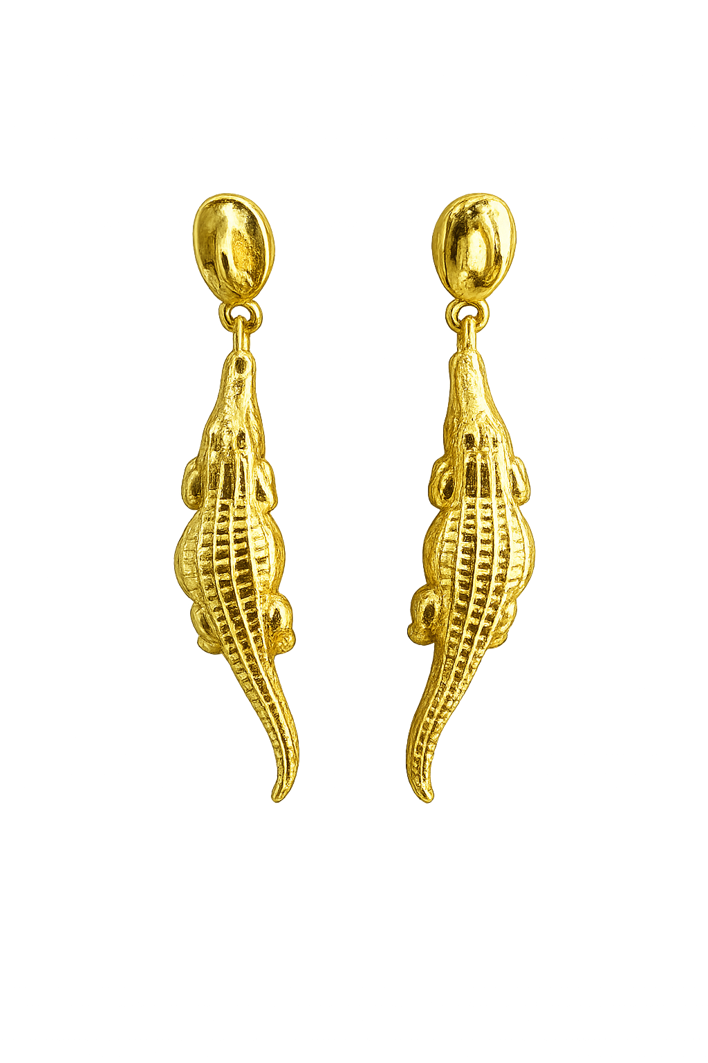 Golden Gator Drop Earrings