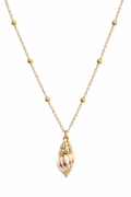 Golden Spiral Shell Necklace