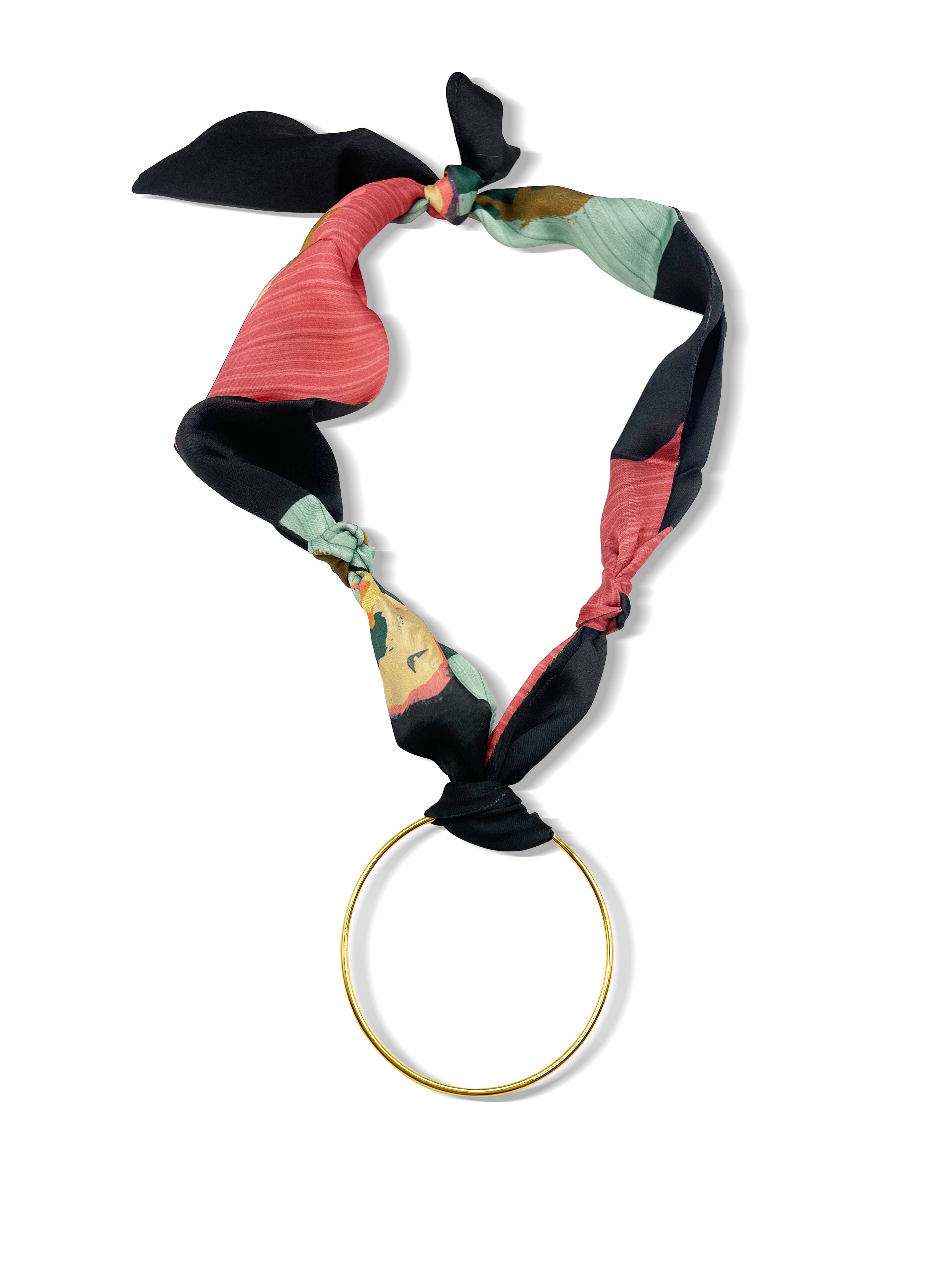 Oversized Gold Hoop Scarf Necklace