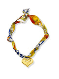 Puffy Heart Scarf Necklace Orange