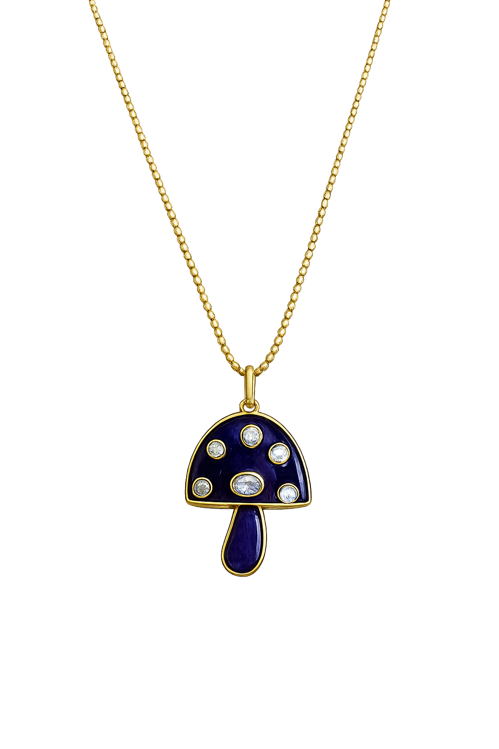 Midnight Mushroom Pendant Necklace