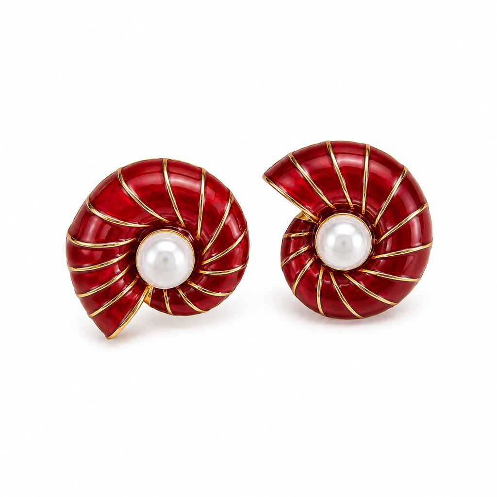 Nautilus Pearl Earring