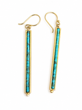 Turquoise Line Drop Earrings