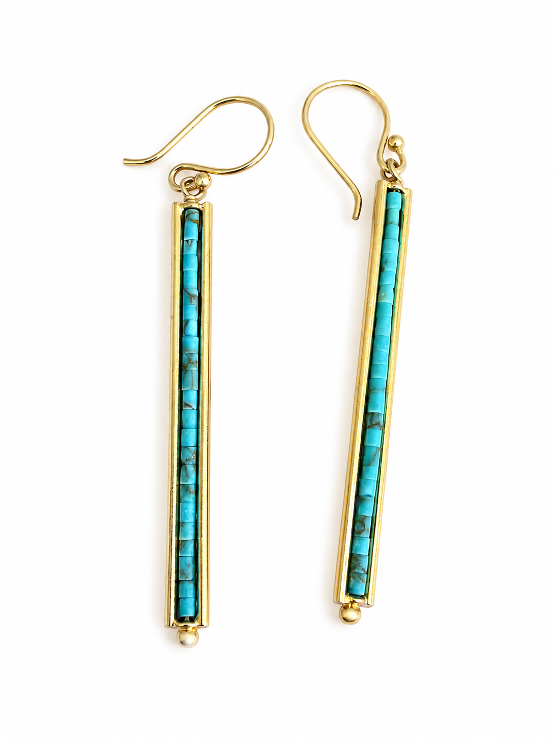 Turquoise Line Drop Earrings