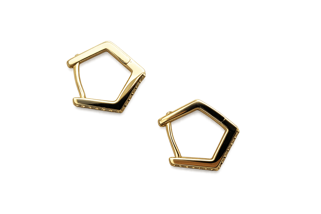 Geometric Pavé Huggie Earrings