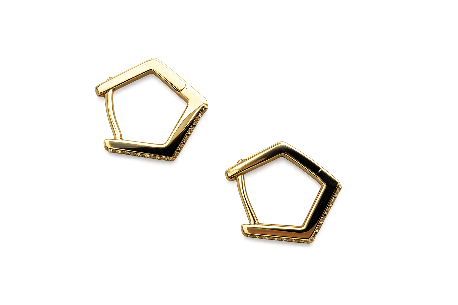 Geometric Pavé Huggie Earrings